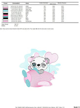 Cargar imagen en el visor de la galería, Panda in a plane embroidery design - Animal embroidery designs machine embroidery pattern - Baby girl embroidery file - Panda embroidery kid
