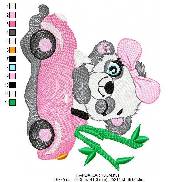Panda in a car embroidery design - Animal embroidery designs machine embroidery pattern - Baby girl embroidery file - Panda embroidery kid Marcia Embroidery