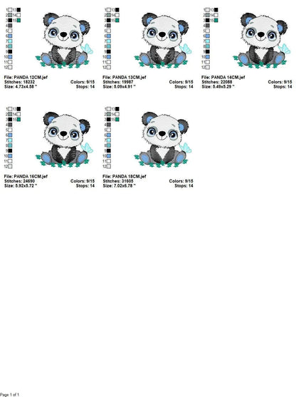 Panda embroidery design - Animal embroidery designs machine embroidery pattern - Baby boy embroidery file - Panda with butterfly download Marcia Embroidery