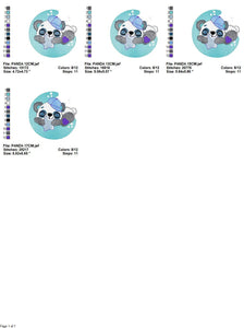 Sleeeping Panda embroidery design - Animal embroidery designs machine embroidery pattern - Baby boy embroidery file - Moon embroidery design