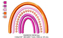 Carica l&#39;immagine nel visualizzatore di Gallery, Boho Rainbow embroidery design - Colorful Rainbow embroidery designs machine embroidery pattern - Baby girl embroidery file - pes download
