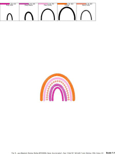 Boho Rainbow embroidery design - Colorful Rainbow embroidery designs machine embroidery pattern - Baby girl embroidery file - pes download