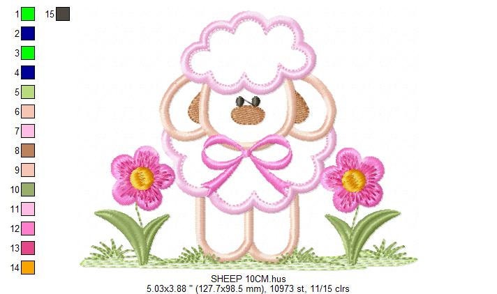 Sheep embroidery design - Lamb embroidery designs machine embroidery pattern - baby girl embroidery file - newborn embroidery sheep applique - Marcia Embroidery