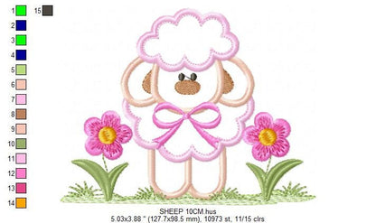 Sheep embroidery design - Lamb embroidery designs machine embroidery pattern - baby girl embroidery file - newborn embroidery sheep applique - Marcia Embroidery