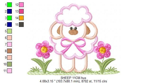 Sheep embroidery design - Lamb embroidery designs machine embroidery pattern - baby girl embroidery file - newborn embroidery sheep applique - Marcia Embroidery