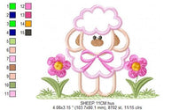 Cargar imagen en el visor de la galería, Sheep embroidery design - Lamb embroidery designs machine embroidery pattern - baby girl embroidery file - newborn embroidery sheep applique
