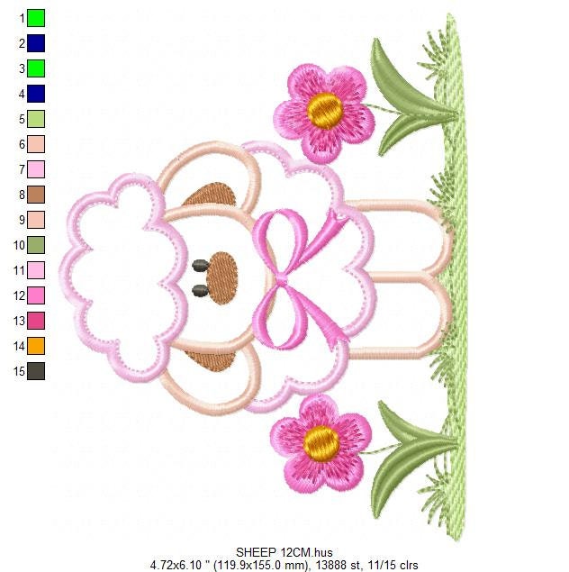 Sheep embroidery design - Lamb embroidery designs machine embroidery pattern - baby girl embroidery file - newborn embroidery sheep applique - Marcia Embroidery