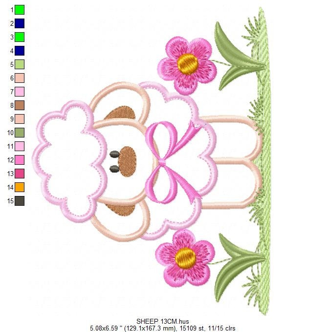 Sheep embroidery design - Lamb embroidery designs machine embroidery pattern - baby girl embroidery file - newborn embroidery sheep applique - Marcia Embroidery