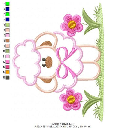 Sheep embroidery design - Lamb embroidery designs machine embroidery pattern - baby girl embroidery file - newborn embroidery sheep applique - Marcia Embroidery