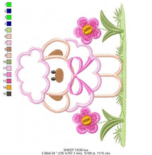 Load image into Gallery viewer, Sheep embroidery design - Lamb embroidery designs machine embroidery pattern - baby girl embroidery file - newborn embroidery sheep applique
