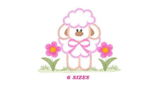 Load image into Gallery viewer, Sheep embroidery design - Lamb embroidery designs machine embroidery pattern - baby girl embroidery file - newborn embroidery sheep applique
