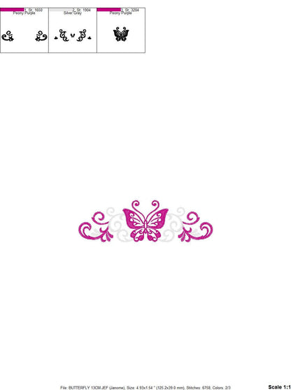 Butterfly embroidery designs - Adult Towel embroidery design machine embroidery pattern - Tea towel embroidery file - kitchen cloth pes jef