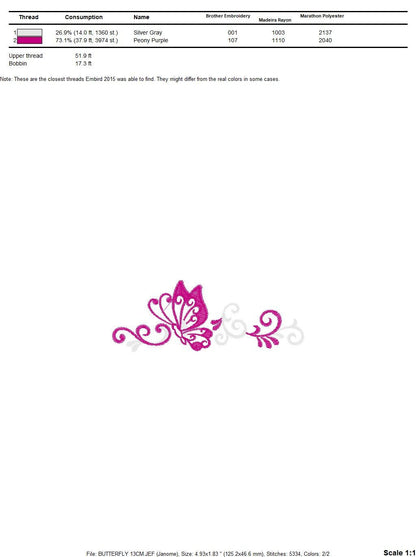 Butterfly embroidery designs - Adult Towel embroidery design machine embroidery pattern - Tea towel embroidery file - kitchen cloth pes jef