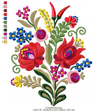 Cargar imagen en el visor de la galería, Hungarian embroidery designs - Flowers embroidery design machine embroidery pattern - Floral embroidery file - instant download digital file
