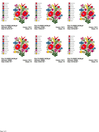 Hungarian embroidery designs - Flowers embroidery design machine embroidery pattern - Floral embroidery file - instant download digital file