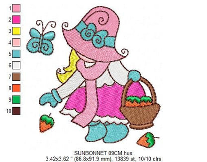 Sunbonnet embroidery designs - Sunbonnet Farmer embroidery design machine embroidery pattern - sunbonnet  sue design - Kitchen embroidery