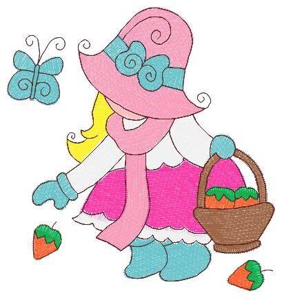 Sunbonnet embroidery designs - Sunbonnet Farmer embroidery design machine embroidery pattern - sunbonnet  sue design - Kitchen embroidery