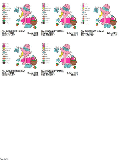 Sunbonnet embroidery designs - Sunbonnet Farmer embroidery design machine embroidery pattern - sunbonnet  sue design - Kitchen embroidery