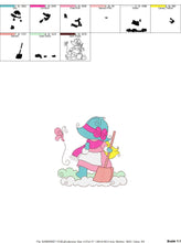 Cargar imagen en el visor de la galería, Sunbonnet embroidery designs - Baby Girl embroidery design machine embroidery pattern -  Winter embroidery download - digital file pes jef
