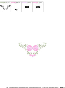 Floral Frame embroidery designs - Flower embroidery design machine embroidery pattern - Rose wreath laurel embroidery file  instant download