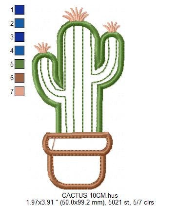 Cactus embroidery designs - Cactus vases embroidery design machine embroidery pattern - Vase embroidery file cactus applique design garden Marcia Embroidery