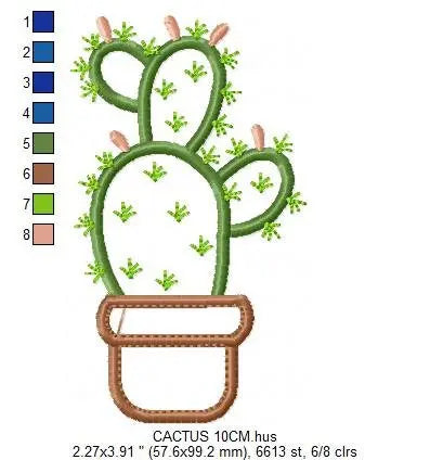 Cactus embroidery designs - Cactus vases embroidery design machine embroidery pattern - Vase embroidery file cactus applique design garden Marcia Embroidery