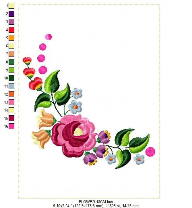 Hungarian embroidery designs - Flowers embroidery design machine embroidery pattern - Floral embroidery file - instant download digital file Marcia Embroidery