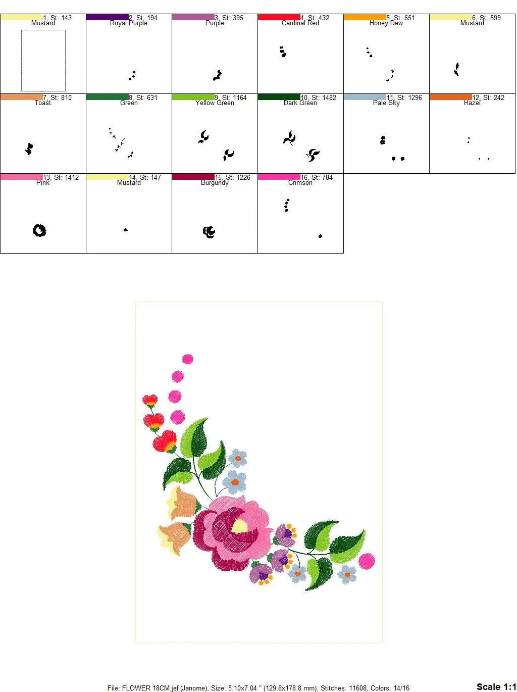 Hungarian embroidery designs - Flowers embroidery design machine embroidery pattern - Floral embroidery file - instant download digital file Marcia Embroidery
