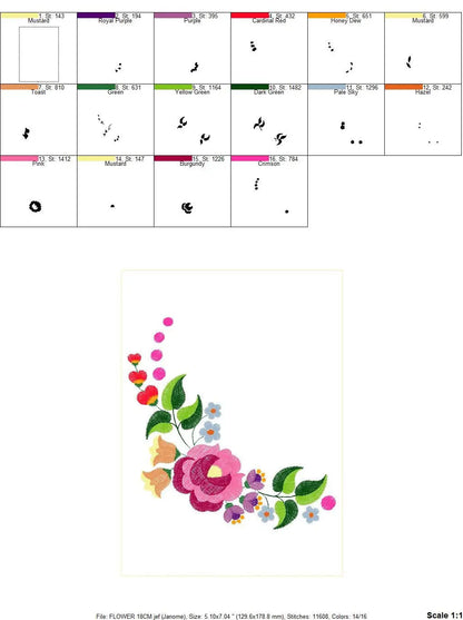 Hungarian embroidery designs - Flowers embroidery design machine embroidery pattern - Floral embroidery file - instant download digital file Marcia Embroidery