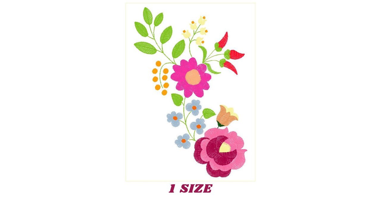 Hungarian embroidery designs - Flowers embroidery design machine embroidery pattern - Floral embroidery file - instant download digital file - Marcia Embroidery