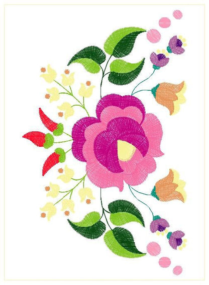 Hungarian embroidery designs - Flowers embroidery design machine embroidery pattern - Floral embroidery file - instant download digital file