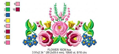 Hungarian embroidery designs - Flowers embroidery design machine embroidery pattern - Floral embroidery file - instant download digital file Marcia Embroidery
