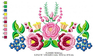 Hungarian embroidery designs - Flowers embroidery design machine embroidery pattern - Floral embroidery file - instant download digital file Marcia Embroidery
