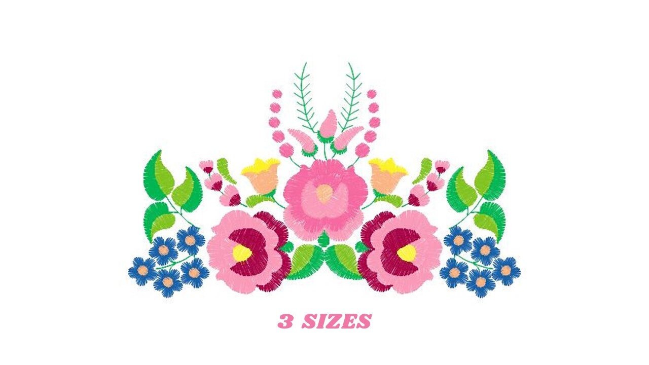 Hungarian embroidery designs - Flowers embroidery design machine embroidery pattern - Floral embroidery file - instant download digital file Marcia Embroidery