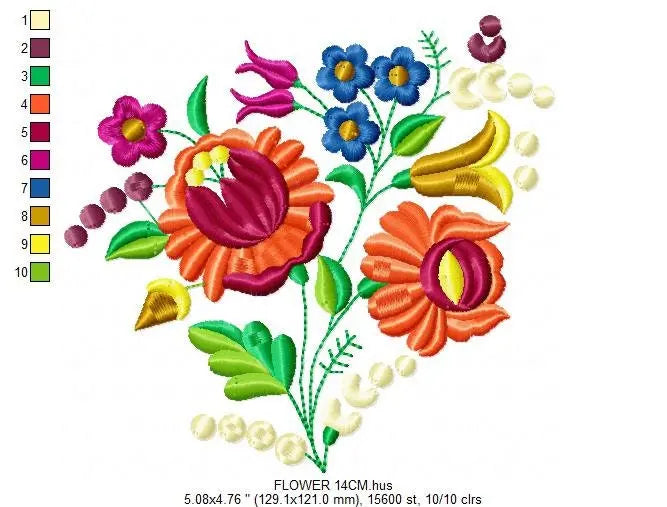 Flowers embroidery designs - Hungarian embroidery design machine embroidery pattern - Floral embroidery file - instant download digital file Marcia Embroidery