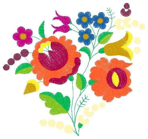 Flowers embroidery designs - Hungarian embroidery design machine embroidery pattern - Floral embroidery file - instant download digital file Marcia Embroidery