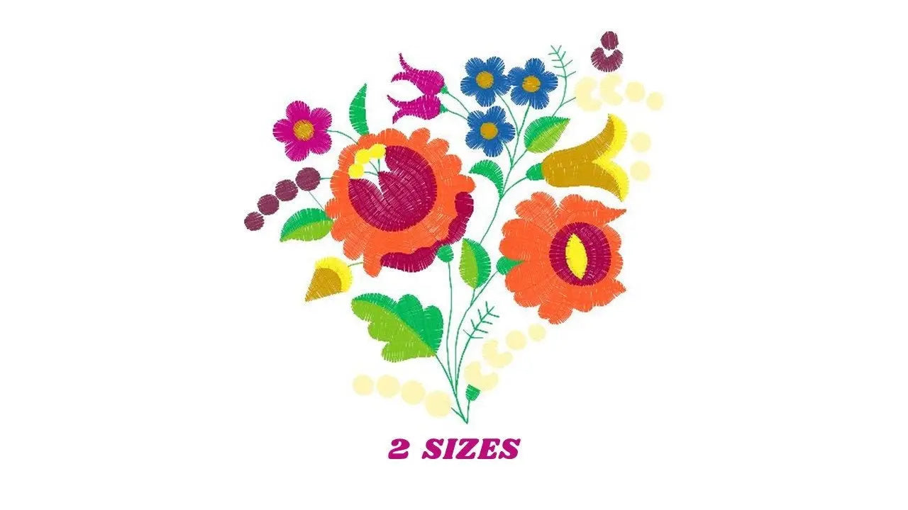 Flowers embroidery designs - Hungarian embroidery design machine embroidery pattern - Floral embroidery file - instant download digital file Marcia Embroidery