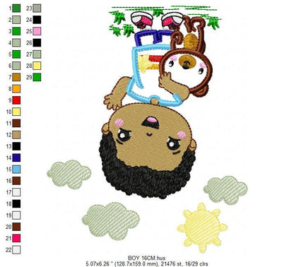 Boy embroidery designs - Bear embroidery design machine embroidery pattern - Boy with teddy bar embroidery file - student embroidery school Marcia Embroidery