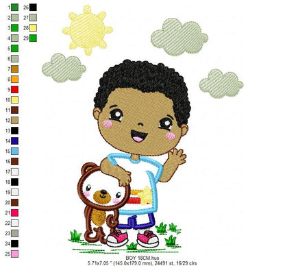 Boy embroidery designs - Bear embroidery design machine embroidery pattern - Boy with teddy bar embroidery file - student embroidery school Marcia Embroidery