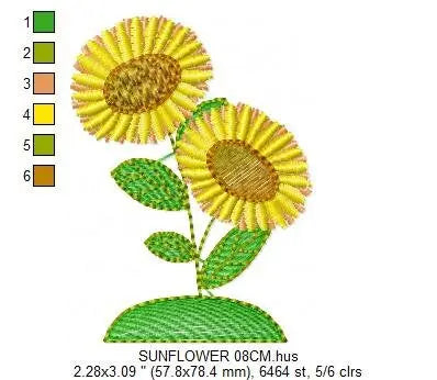 Sunflowers embroidery designs - Flower embroidery design machine embroidery pattern - Towel embroidery file - floral embroidery pes jef hus Marcia Embroidery