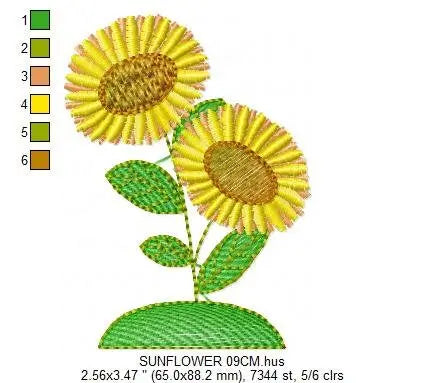 Sunflowers embroidery designs - Flower embroidery design machine embroidery pattern - Towel embroidery file - floral embroidery pes jef hus Marcia Embroidery