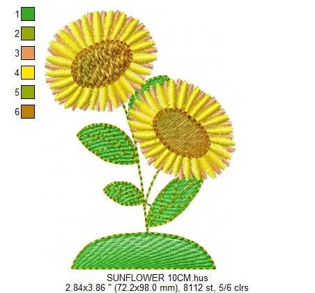 Sunflowers embroidery designs - Flower embroidery design machine embroidery pattern - Towel embroidery file - floral embroidery pes jef hus Marcia Embroidery