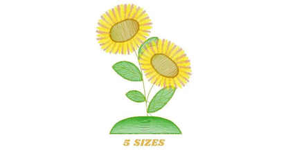 Sunflowers embroidery designs - Flower embroidery design machine embroidery pattern - Towel embroidery file - floral embroidery pes jef hus Marcia Embroidery