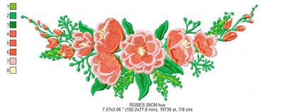 Flowers embroidery designs - Flower embroidery design machine embroidery pattern - Rose embroidery file - Floral embroidery download towel