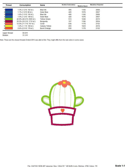 Cactus embroidery designs - Cactus vases embroidery design machine embroidery pattern - Vase embroidery file cactus applique design garden