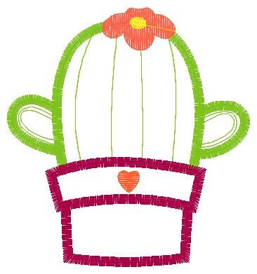 Cactus embroidery designs - Cactus vases embroidery design machine embroidery pattern - Vase embroidery file cactus applique design garden