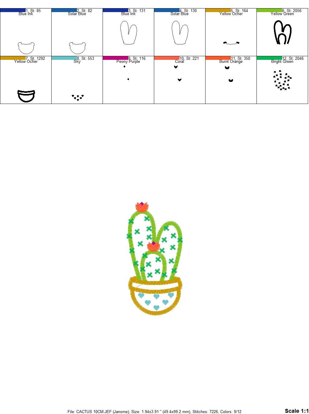 Cactus embroidery designs - Cactus vases embroidery design machine embroidery pattern - Vase embroidery file cactus applique design garden Marcia Embroidery