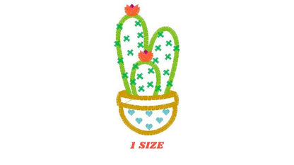 Cactus embroidery designs - Cactus vases embroidery design machine embroidery pattern - Vase embroidery file cactus applique design garden Marcia Embroidery