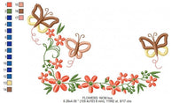 Load image into Gallery viewer, Flower Frame embroidery designs - Delicate Flower embroidery design machine embroidery pattern - Butterfly embroidery file - girl embroidery
