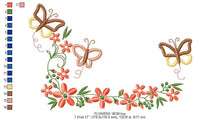 Load image into Gallery viewer, Flower Frame embroidery designs - Delicate Flower embroidery design machine embroidery pattern - Butterfly embroidery file - girl embroidery
